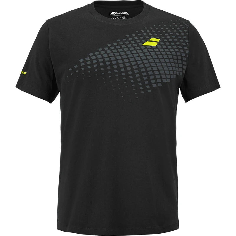 2026 Babolat Aero Cotton Tee padel t-shirt (Black) - front view
