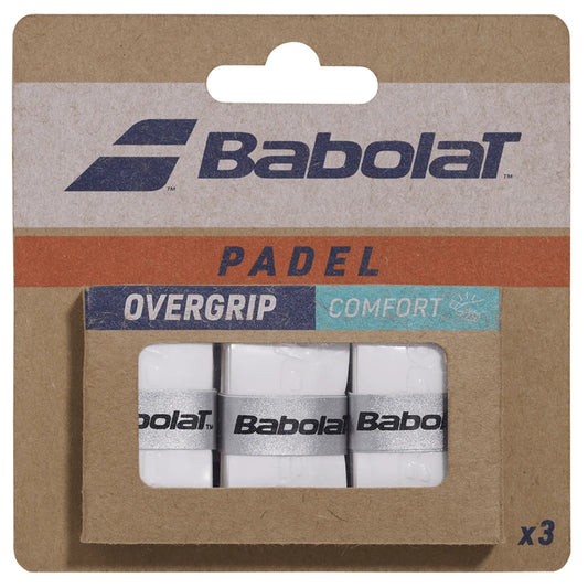 Babolat Comfort Padel white overgrips (3 pack) - pack front