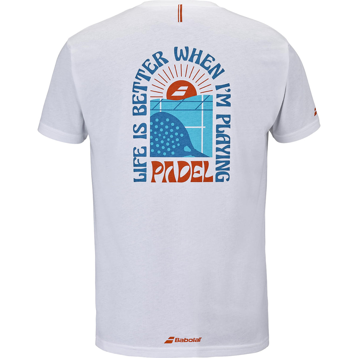 Babolat Perf Cotton padel T-shirt (White) - back view