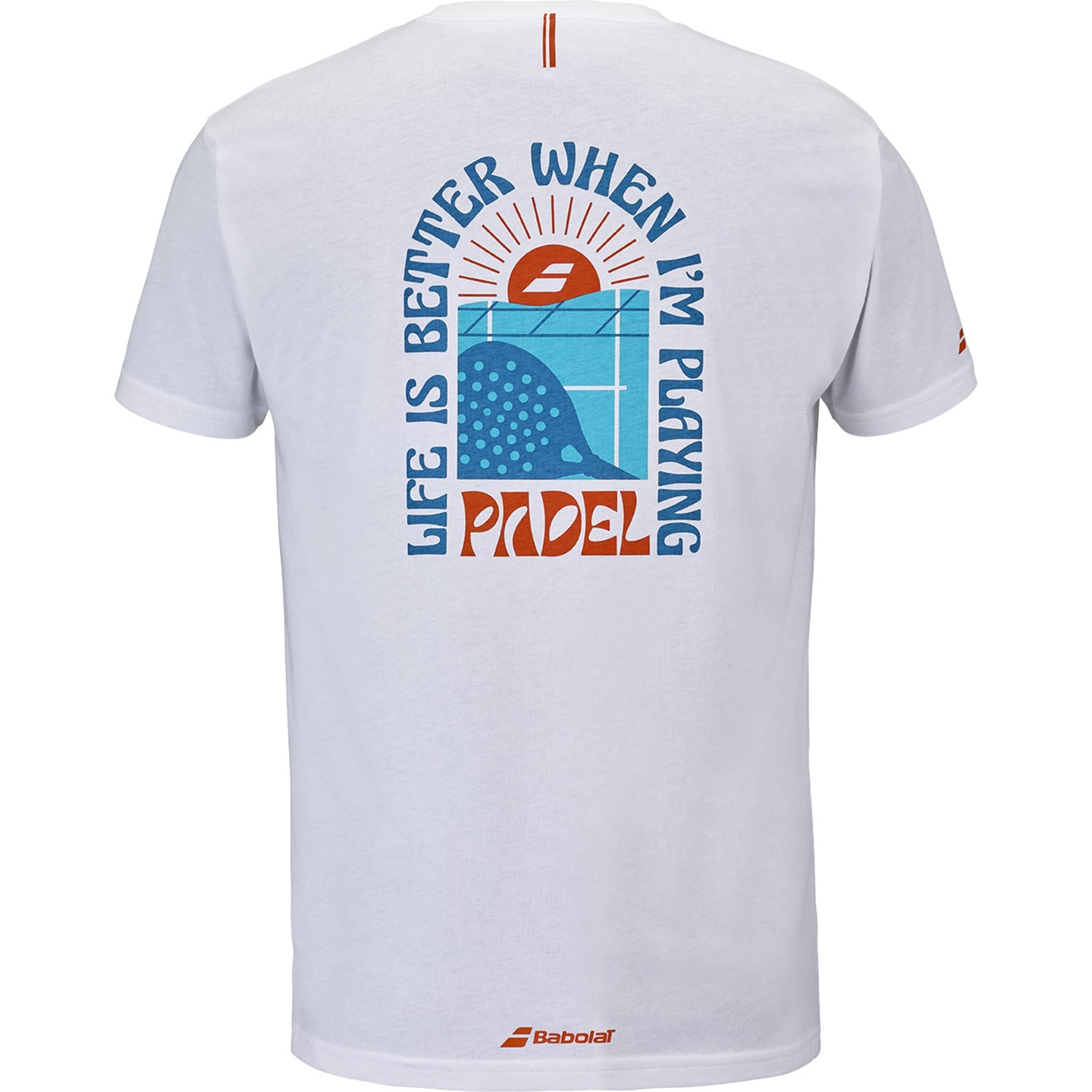 Babolat Perf Cotton padel T-shirt (White) - back view