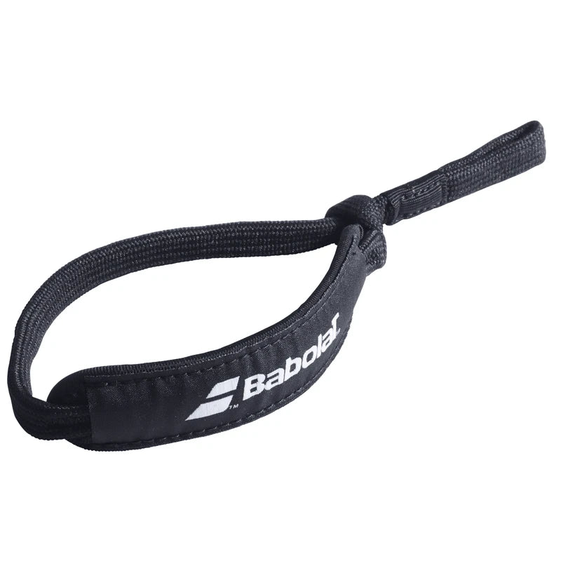 Babolat padel wrist strap (Black) - angled view