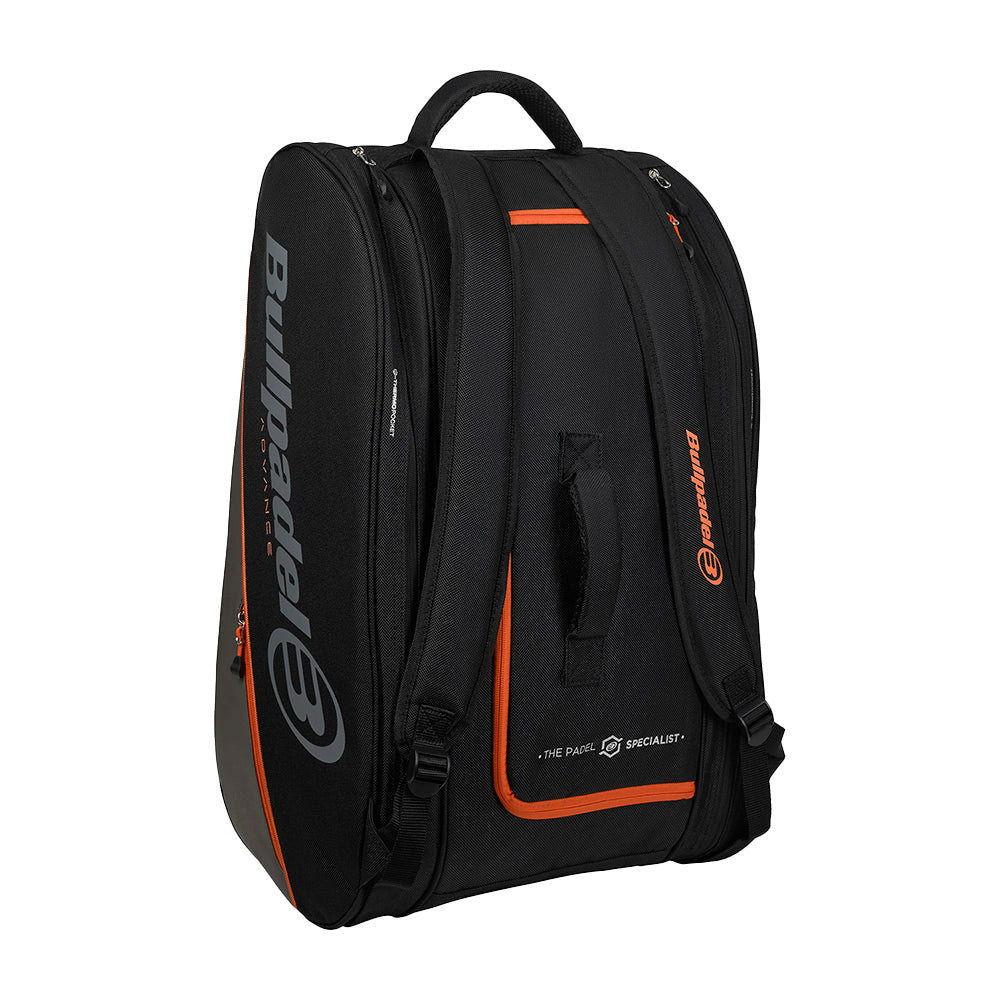 2026 Bullpadel Advance padel racket bag (Black/Orange) - back view