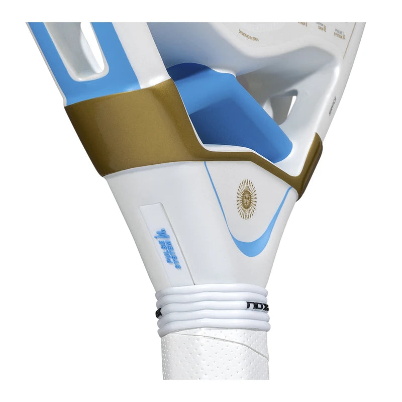 Nox AT10 Genius 18K Alum padel racket (Buenos Aires Edition) - heart detail with Sun of May emblem