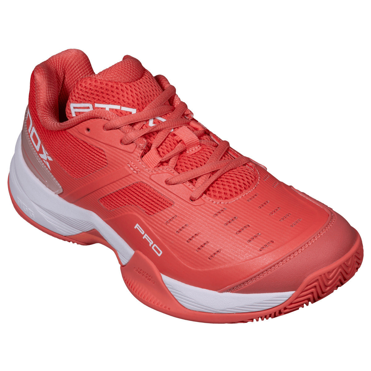Nox AT10 Pro women's padel shoes (Coral/White) - front view