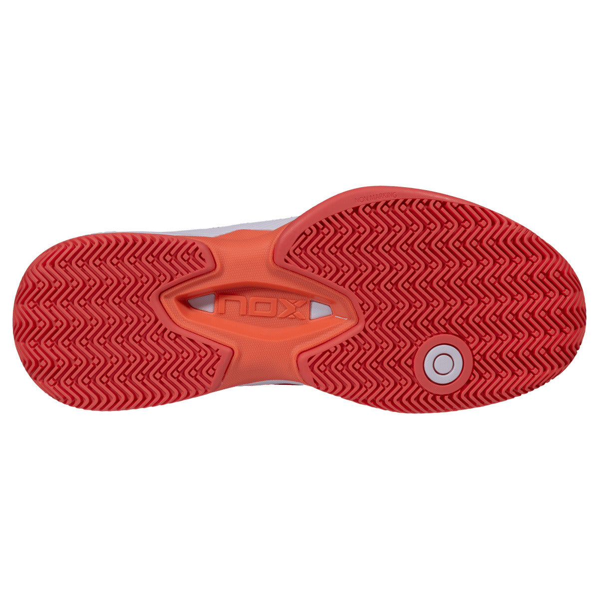 Nox AT10 Pro women's padel shoes (Coral/White) - sole view