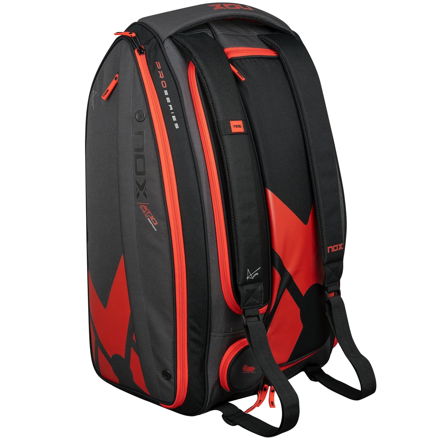2024 Nox AT10 XXL padel racket bag (Black/Red) - back view