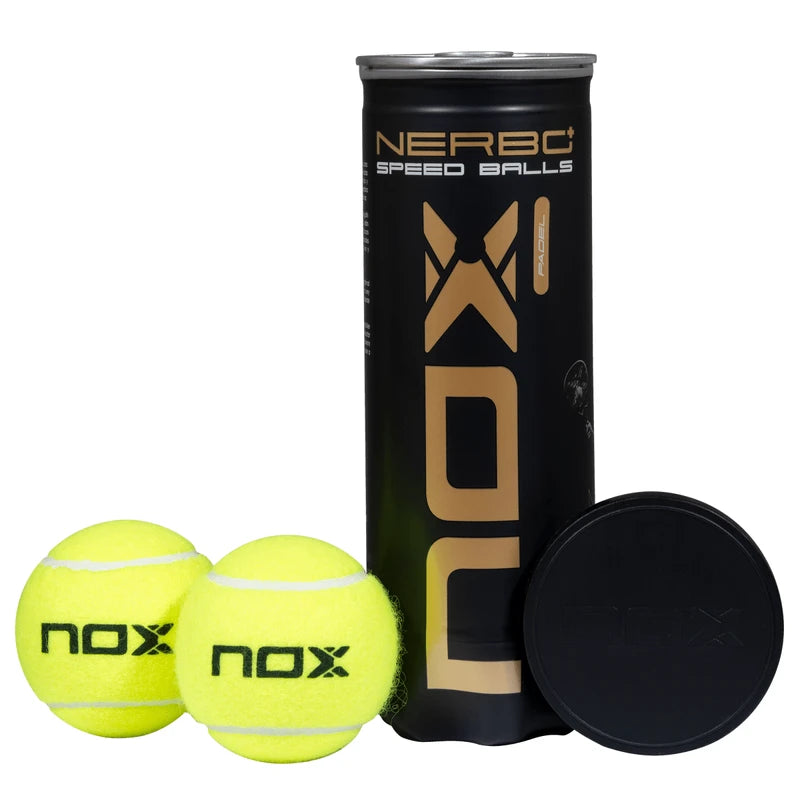 Nox Nerbo+ Speed padel balls tube - open with balls