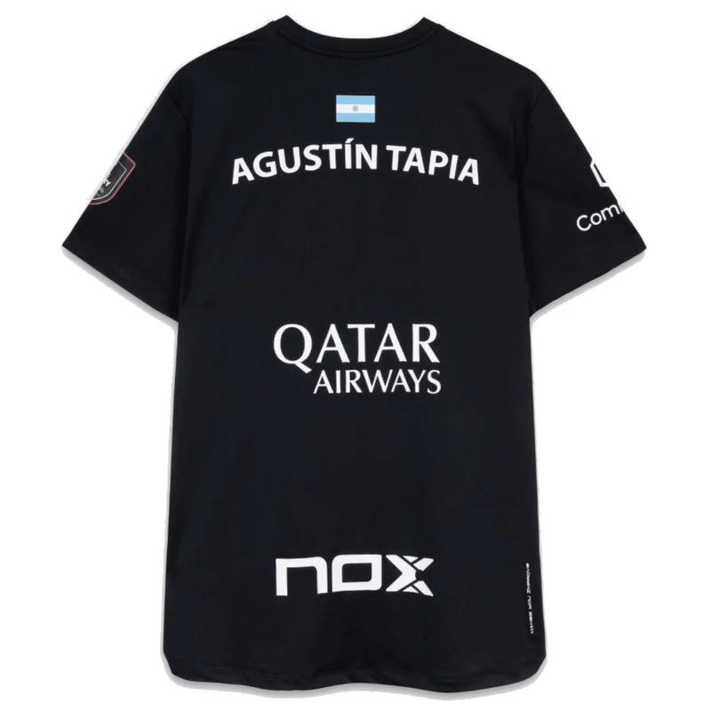 Nox Sponsors AT10 Agustin Tapia padel t-shirt (Black) - back view