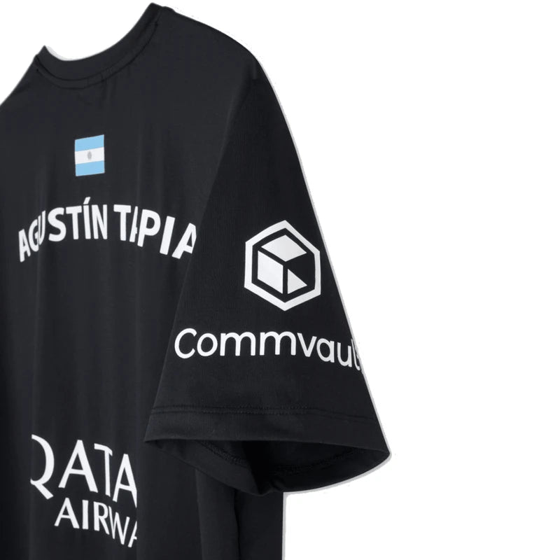 Nox Sponsors AT10 padel t-shirt (Black) - Commvault sleeve detail