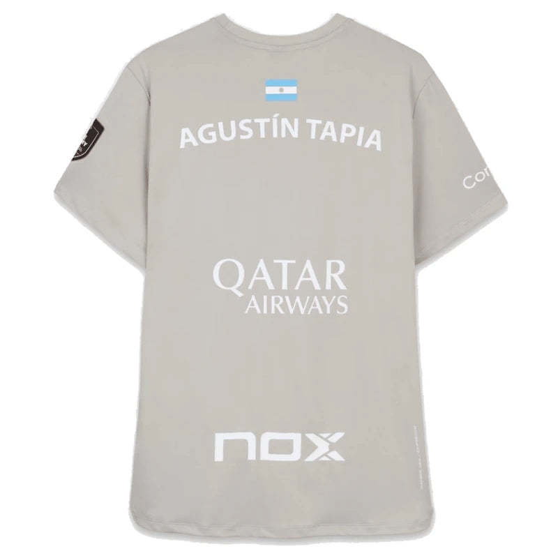 Nox Sponsors AT10 Agustin Tapia padel t-shirt (Grey) - back view