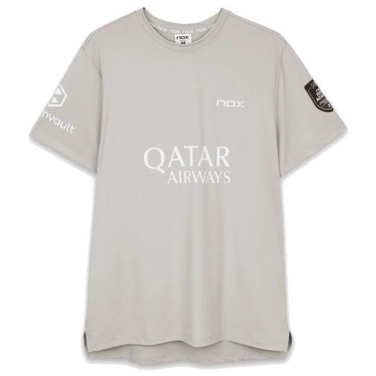 2026 Nox Sponsors AT10 Agustin Tapia padel t-shirt (Grey) - front view