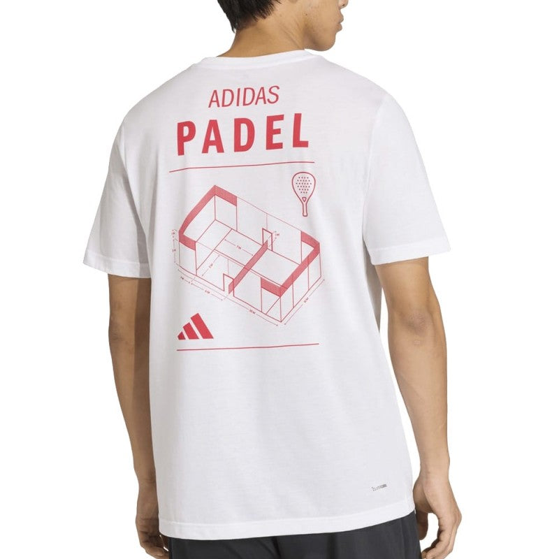Adidas Padel T-Shirt (White/Red)