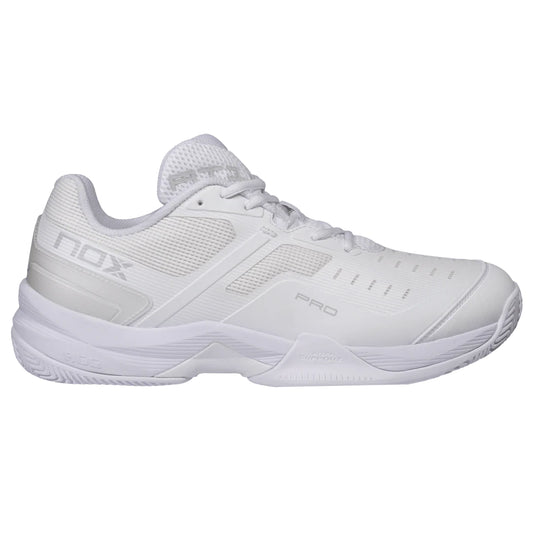 2026 Nox AT10 Pro padel shoes (White/Grey) - front view